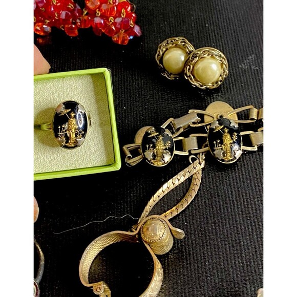 VTG  Art Deco Victorian jewelry 75 PC lot BAG Shell Cameo Brooches Florenza Krem - Picture 8 of 16